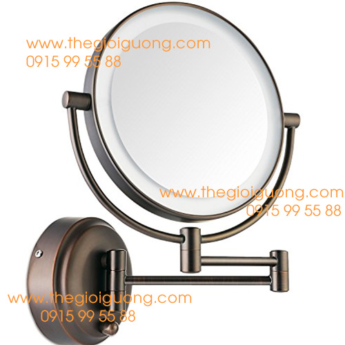 Thân gương soi có đèn Womi SLD259D màu đồng sậm sáng bóng, co duỗi theo nhu cầu sử dụng của mình