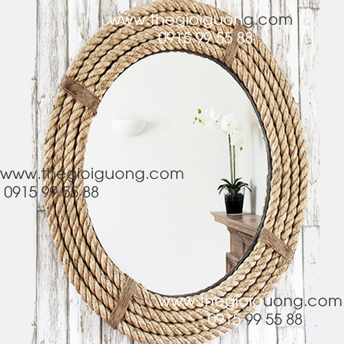 Được tạo thành từ nguyên vật liệu tốt nên gương soi treo tường bằng dây thừng hình oval có chất lượng rất cao cấp